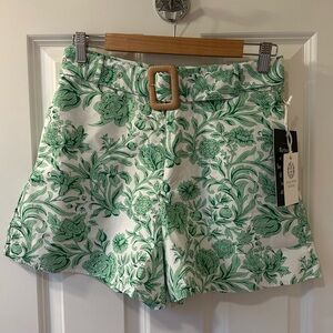 Tuckernuck White and Green Floral Shorts